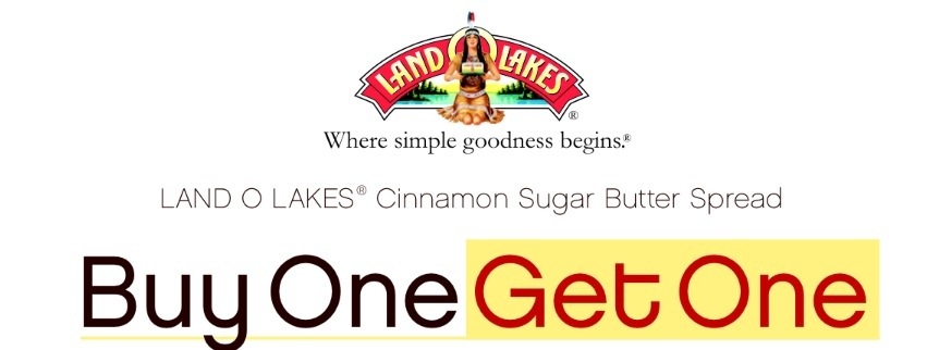 Rebate FREE LAND O LAKES Cinnamon Sugar Butter Spread
