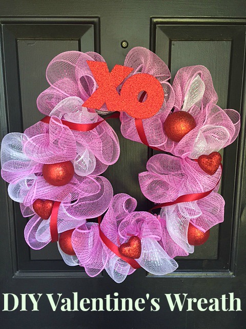 DIY Valentines Mesh Wreath